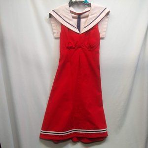 red sailor dress all one piece